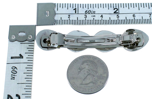 Sterling Silver Turquoise Bear Paw Navajo Hair Barrette TX104273